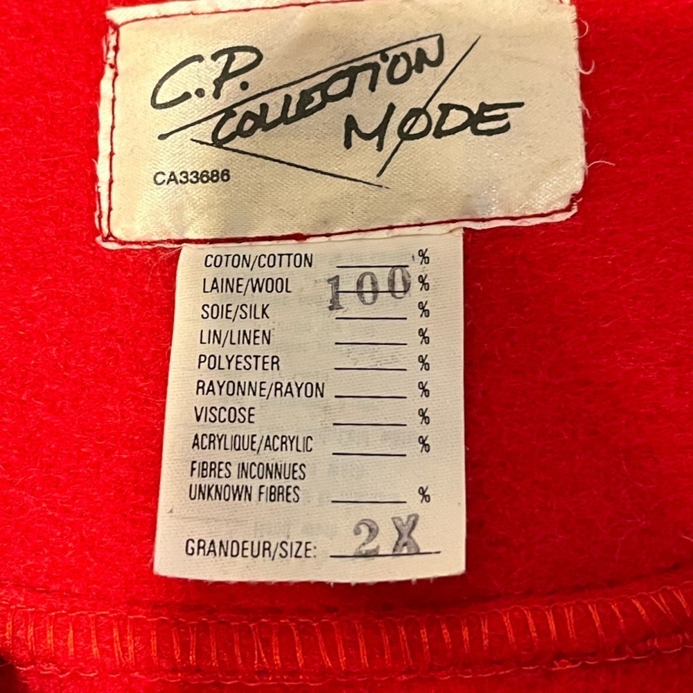Vintage C.P. Collection Mode Wool Vest – Size 2X - Picture 2 of 8